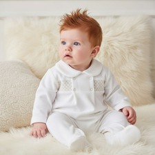 Baby Boy Velour Sleepsuit