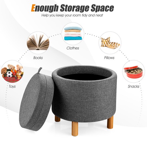 Round storage ottoman accent - ottoman,