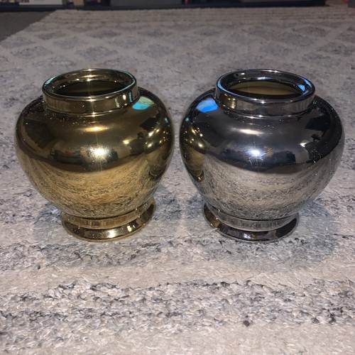 Pair metallic ginger jar - pair, of