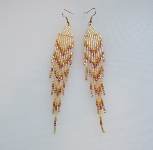 Handmade seed bead - bead, fringe