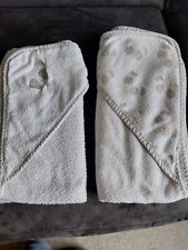 White Hooded Baby Towels x 2 From Mother Care 