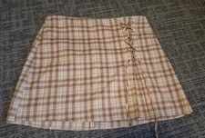 Beige and Checkered Skirt -