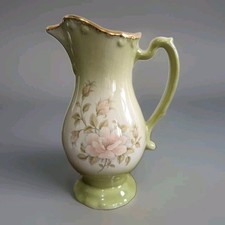 Vintage Staffordshire Iron Stone Jug Green 