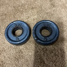 2 x Vintage BSC 1/2kg Body Sculpture Cast Iron Weights in Blue 