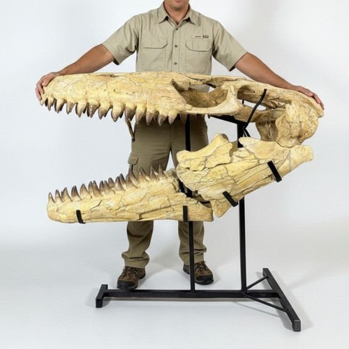 Giant mosasaur skull - mosasaur,