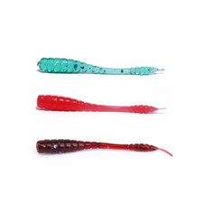 10pcs Dropshot Worm Lures 4cm Soft Bait Perch Trout Pike Fishing Tackle Predator