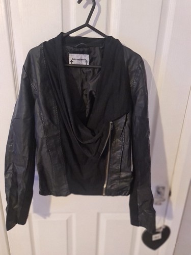 Ladies black faux leather