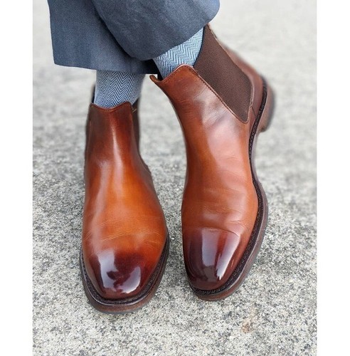Handmade mens tan burnish - mens,
