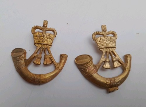 Pair brass badges - brass, durham