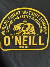 O'Neill Modern Fit Retro California Surfer Tee Wetsuit 1952 Co Logo T-SHIRT Sz M