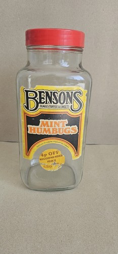 Bensons mint humbugs glass - bensons,