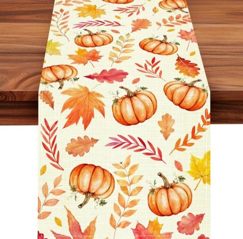 Pumpkin fall table runner - fall,