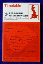 RED WHITE WESTERN WELSH MONMOUTHSHIRE BUS COACH TIMETABLE MAP SUMMER 1972