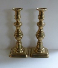 A Pair of large Victorian Brass Candlesticks, 29.5 cm high