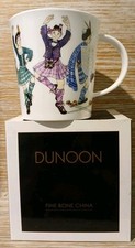 BRAND NEW Dunoon Highland Dancers Galore Fine Bone China Mug Cherry Denman Boxed