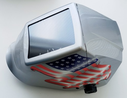 Silver welding helmet - welding,