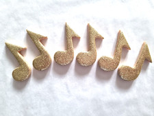 12 GLITTERY GOLD MUSIC NOTES-