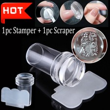 Silicone Nail Stamper French Manicure Stamping Jelly Nails Art DIY Stamp Scraper