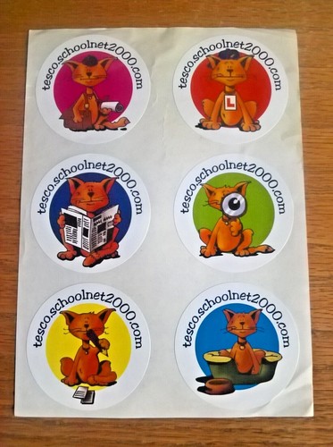 Unused sticker sheet - :, tesco