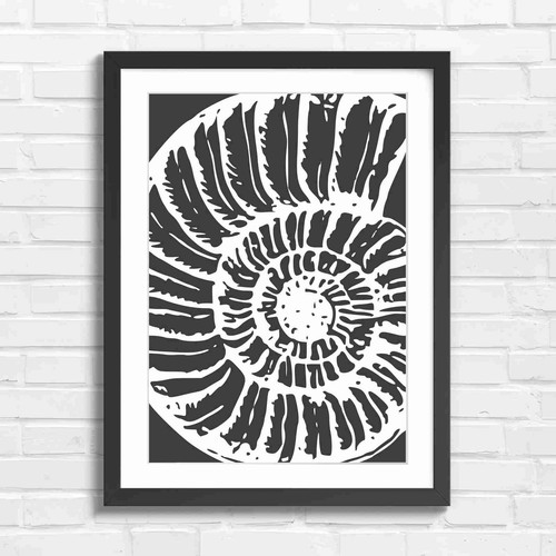 Blue and white - blue, nautilus