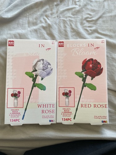 Block tech white rose and - and, red