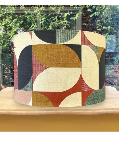Geometric drum lampshade - geometric, mid