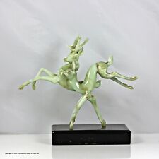 Istvan Komaromy large lampwork glass sculpture of two deer