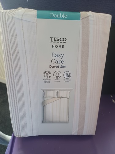 Tesco brown white stripe - tesco, brown/white