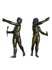 Rare pair bronze allegorical