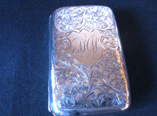 Solid Silver Beautiful Cigarette Case Hallmark Date 1901 Victorian By