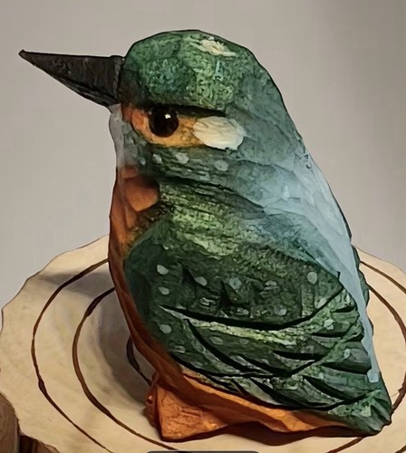 Kingfisher wooden figurine - kingfisher,