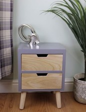 2 Drawer Grey Bedside lockers
