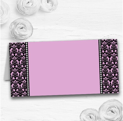 Dusky rose pink black damask - pink,
