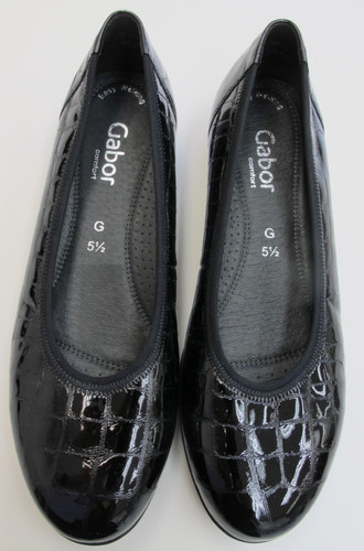 Ladies gabor splash black croc - ladies,