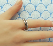 Natural Gouveia Andalusite 925 Sterling Silver Half Eternity Ring with Box