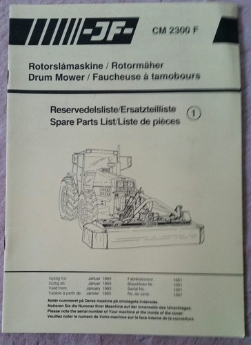 Cm2300f drum mower parts - jf,