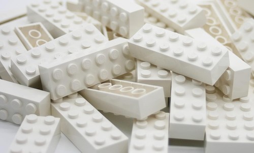 Lego bricks white 2x6 pin - bricks, 10