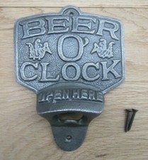BEER O CLOCK cast antique iron