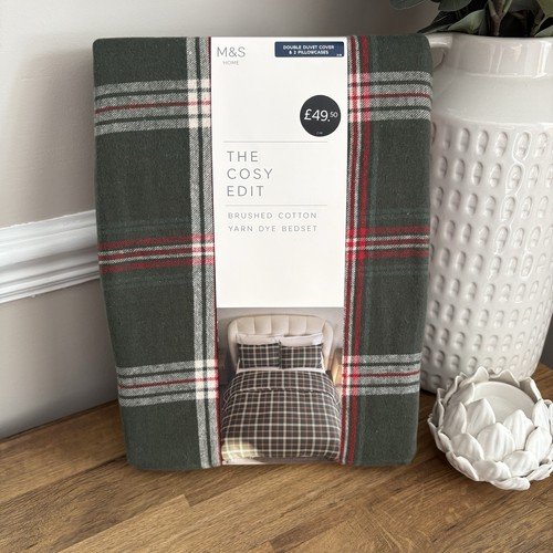 Home green plaid brushed - m&s,