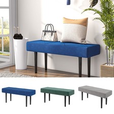 Upholstered Hallway Bench End of Bed Bench w/ X-Shape Design for Bedroom