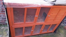 Large Two Tier Rabbit/Guinea Pig Hutch with Cover. Good Condition Collect Only