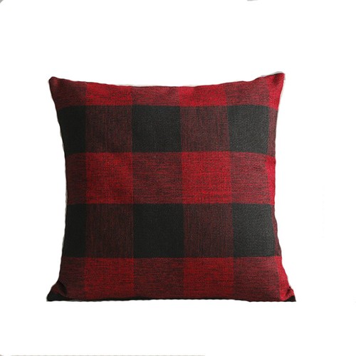 Check cushion cover linen - cushion,