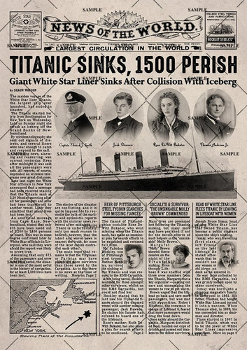 Titanic 1997 film newspaper - 1997,