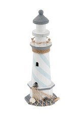 28CM LIGHTHOUSE WOOD ORNAMENT WOODEN DECORATION NAUTICAL SEASIDE DECORATION