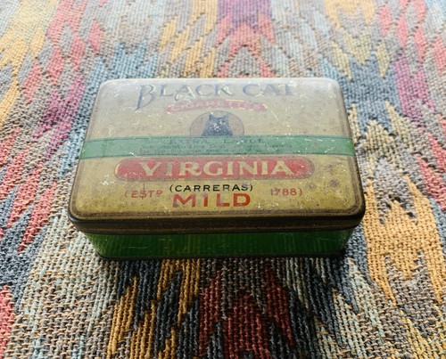 Tobacco tin vintage black - tobacco,