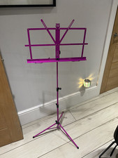 SHEET MUSIC BOOK STAND + CARRYING BAG PORTABLE FOLDING -PINK