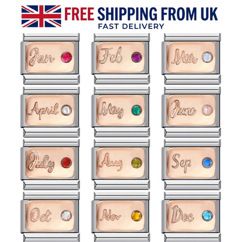 Italian birth stone charms 9mm - italian,