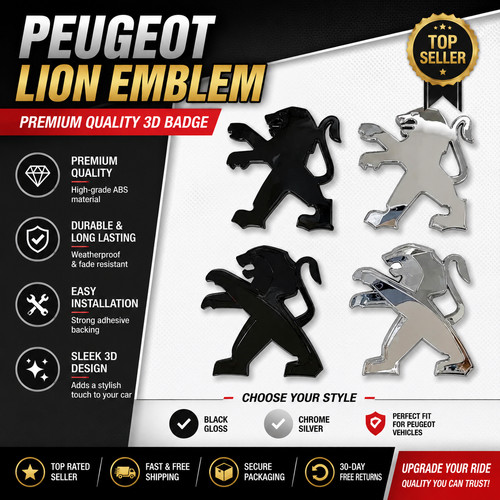 Peugeot car front emblem - front,