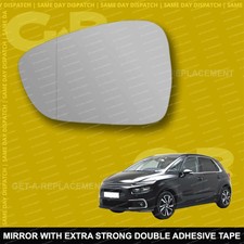 For Citroen C4 Picasso wing mirror glass 13-18 Left side with Wide Angle