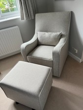 Hush Hush 360 Glider & Rocking Chair with foot stool (Cream/Beige)